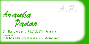 aranka padar business card